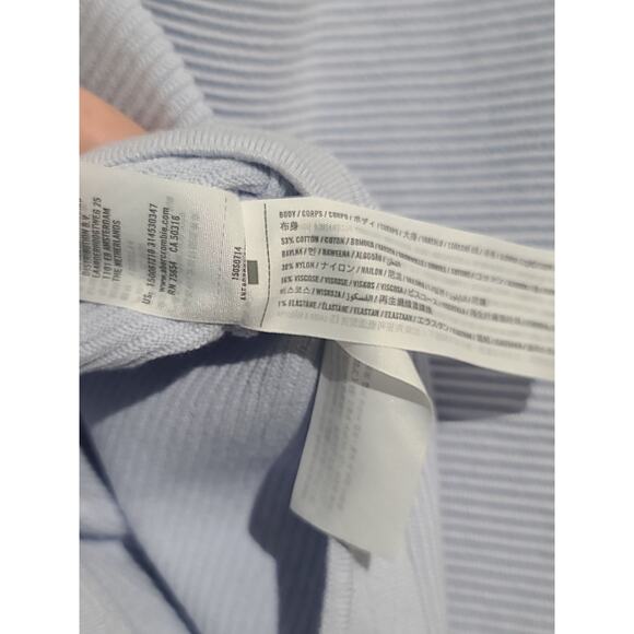 Abercrombie & Fitch One Shoulder Ribbed Bodysuit Blue Size M NWT - Picture 4 of 4